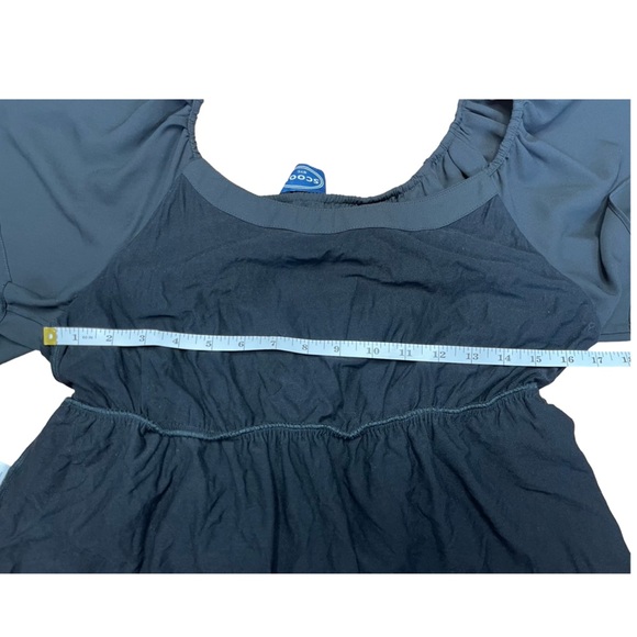 Scoop NYC Black Ruffle Flutter Sleeve Layered Blouse - Size Small - Picture 6 of 12